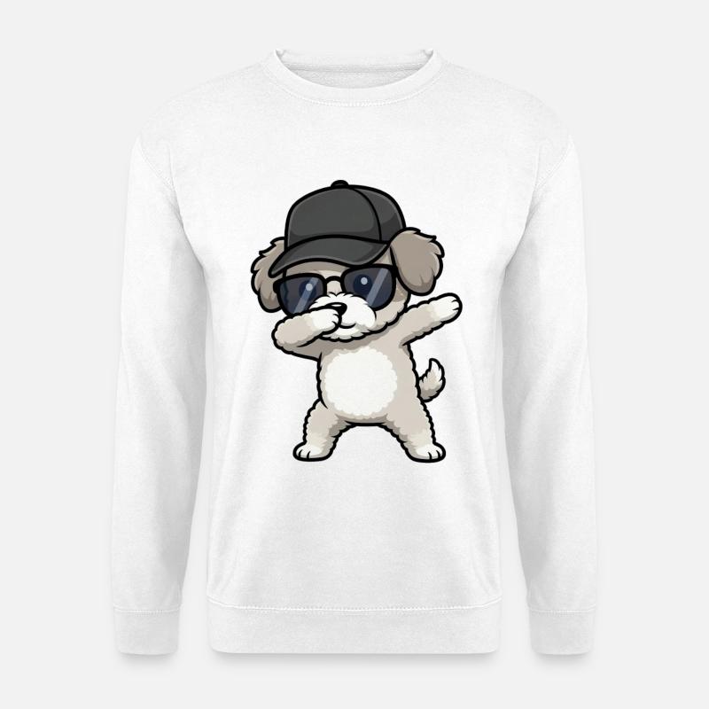 Dabbing Zwergpudel - Unisex Pullover - Weiß