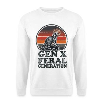 Vintage Raccoon Gen X Feral Generation - Unisex Sweatshirt - white - Front
