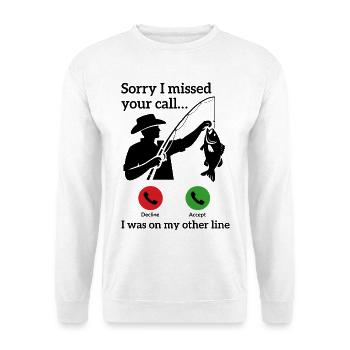 Angeln Ruft Retro Vintage Angler Spruch Design - Unisex Pullover - Weiß - Vorne