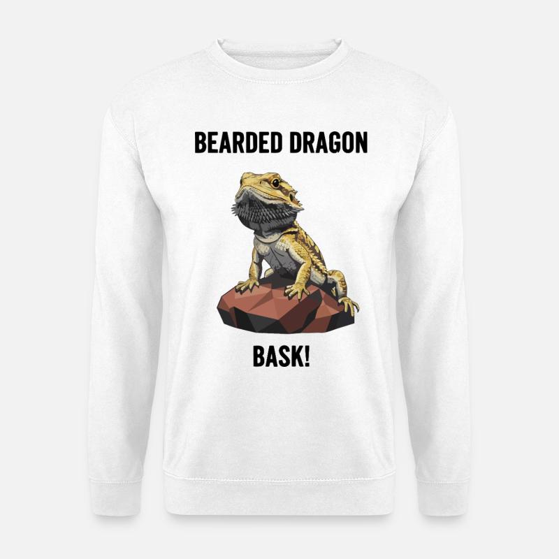 Agame Bearded Lizard Bask Bearded Dragon - Unisex Sweatshirt - white