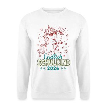 Unicornenfeier Schulkind 2026 - Unisex Pullover - Weiß - Vorne