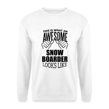 Snowboarden - Unisex Pullover - Weiß - Vorne