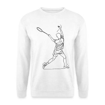 Badmintonspieler Zeichnung - Unisex Pullover - Weiß - Vorne