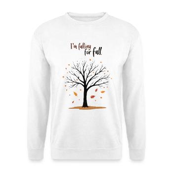 Arbre chauve « Automne en amour » Humour - Sweat-shirt Unisexe - blanc - Devant