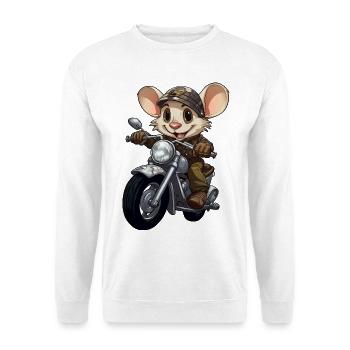 Mouse Motorcycle / Motorcyclist Mouse - Unisex Sweatshirt - white - Front