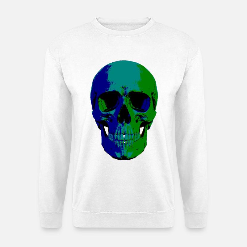 Toxic Skull – Siebdruck aus der Unterwelt - Unisex Pullover - Weiß