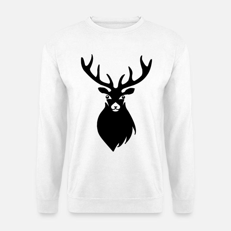 Hirsch - Unisex Pullover - Weiß