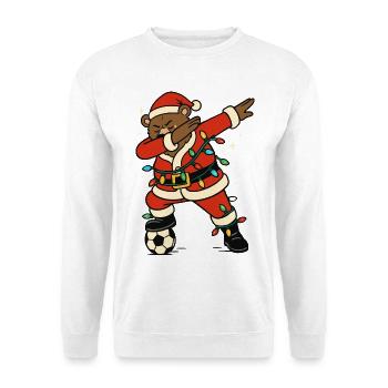 Dabbing Bear Santa Claus Football Cute - Unisex Sweatshirt - white - Front