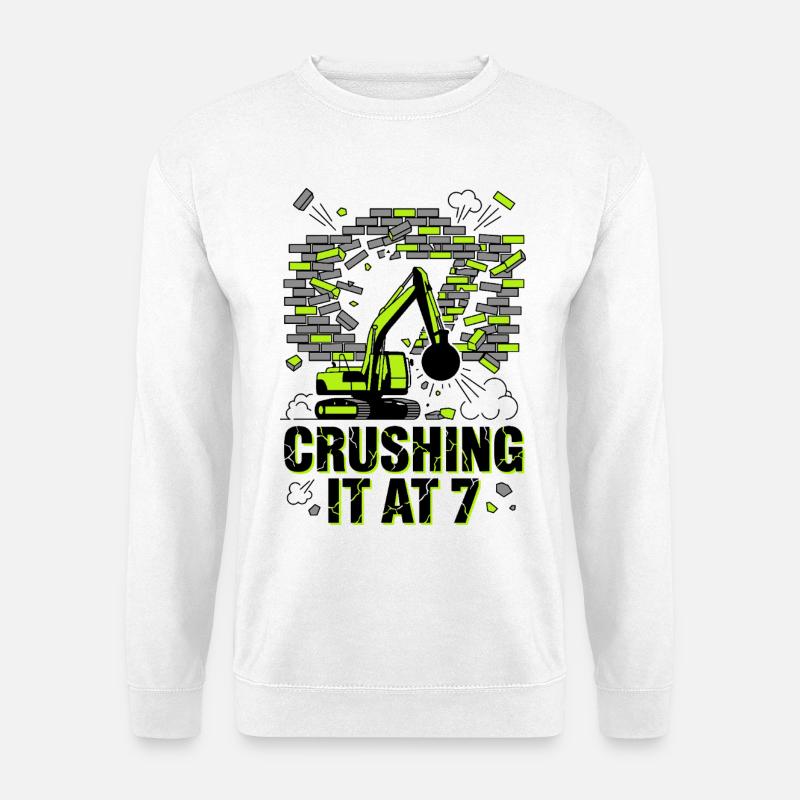 Crushing It At 7 Abrissbirne - Unisex Pullover - Weiß