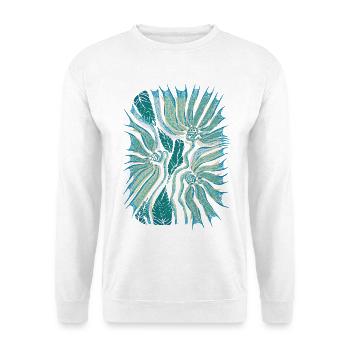 Tropical Abstract Bloom in Teal - Unisex Sweatshirt - white - Front