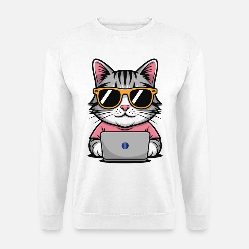 Cats_office - Unisex Pullover - Weiß