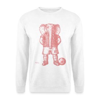 Elephant with soccer ball for bright shirts - Unisex Sweatshirt - white - Front