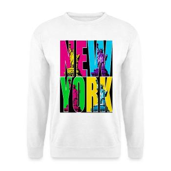 New York Vintage – Freiheitsstatue POP ART - Unisex Pullover - Weiß - Vorne