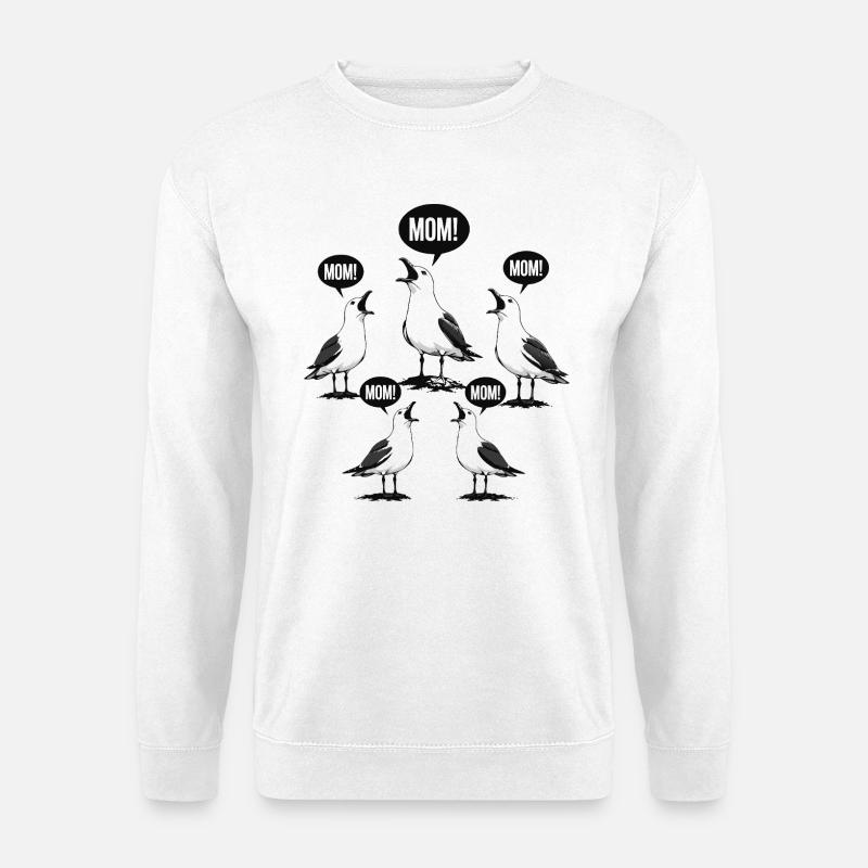 Mama! Lustiger Seagulls Streetwear-Stil - Unisex Pullover - Weiß