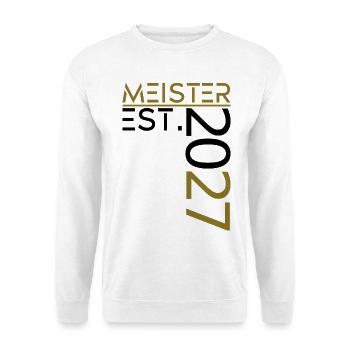 Meister EST. 2027 - Unisex Pullover - Weiß - Vorne - Alina (178cm) & Michal (187cm)
