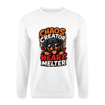 Rottweiler - Unisex Pullover - Weiß - Vorne - Alina (178cm) & Michal (187cm)