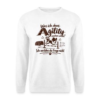 Agilityklein - Unisex Pullover - Weiß - Vorne - Alina (178cm) & Michal (187cm)