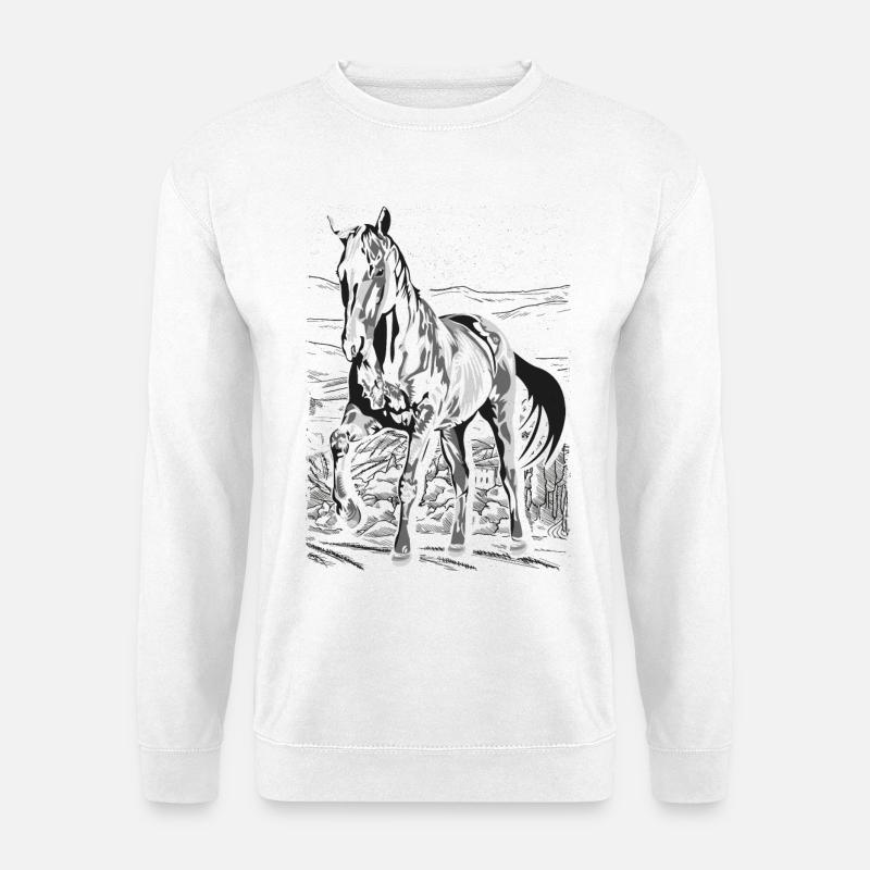Équitation - cavalier - école d'équitation - beau cheval - Sweat-shirt Unisexe - blanc