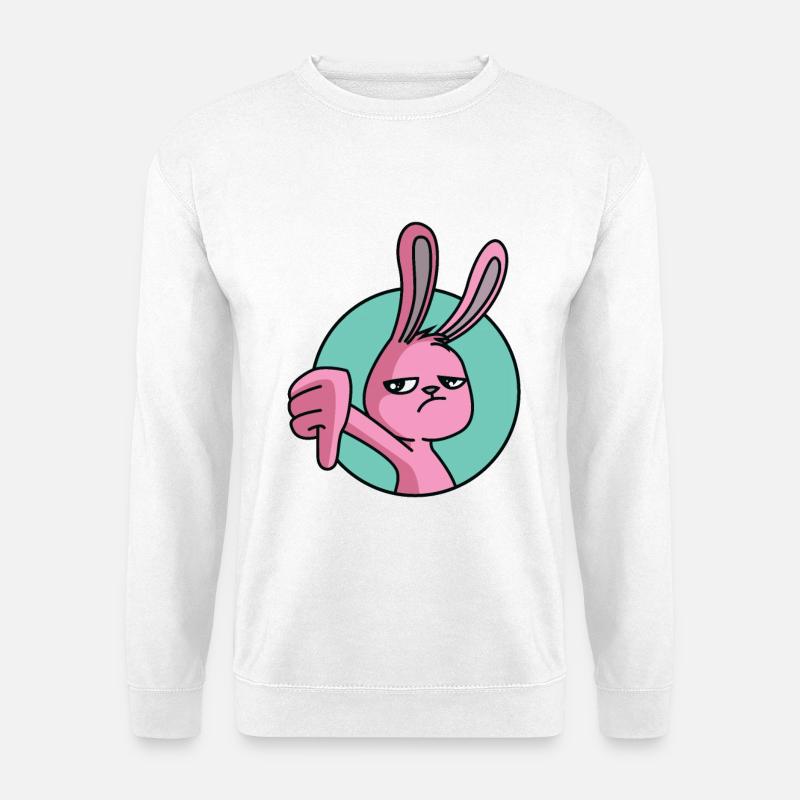 Rabbit thumbs down - Unisex Sweatshirt - white