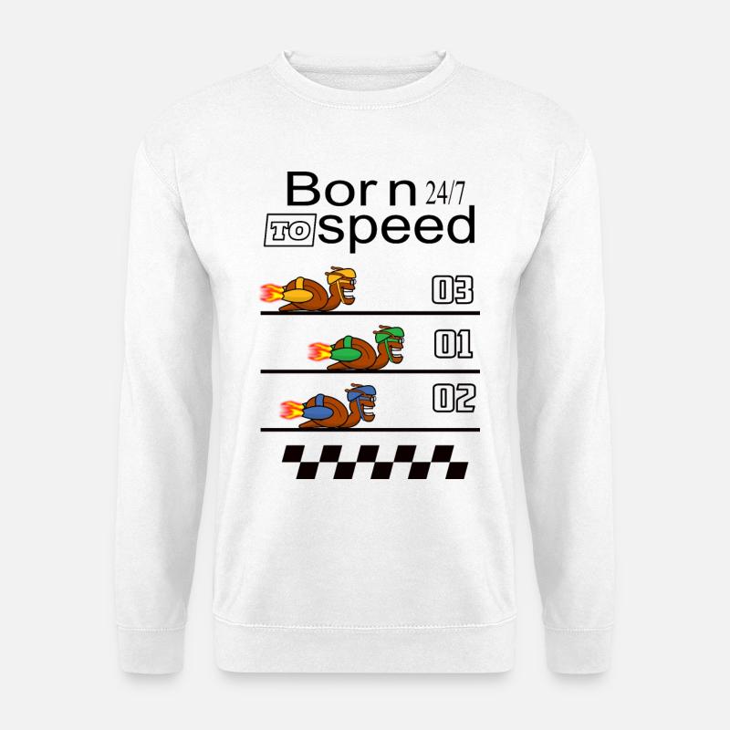 Lustige Rennschnecken - Unisex Pullover - Weiß