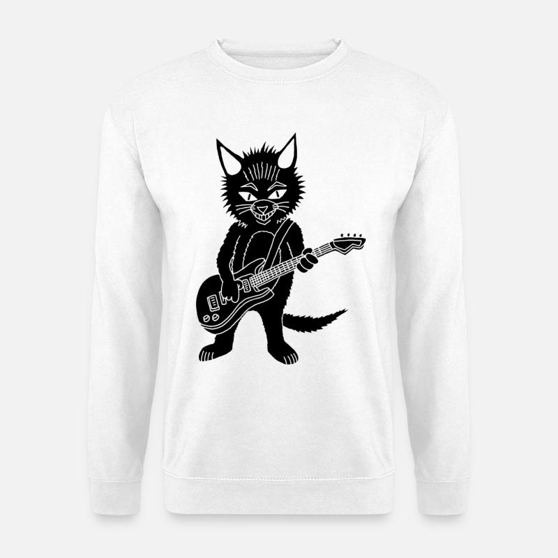 Gitarrist der schwarzen Katze - Unisex Pullover - Weiß