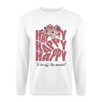Hen design with floral accents - Unisex Sweatshirt - white - Front