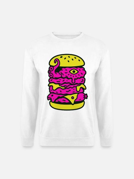 Monsterburger im Pop-Art Stil - Unisex Pullover - Weiß
