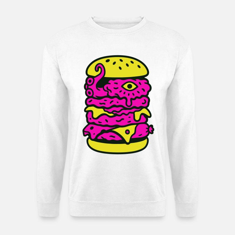 Monsterburger im Pop-Art Stil - Unisex Pullover - Weiß