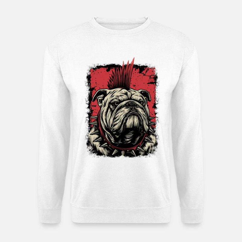 Englische Bulldogge Punk - Unisex Pullover - Weiß