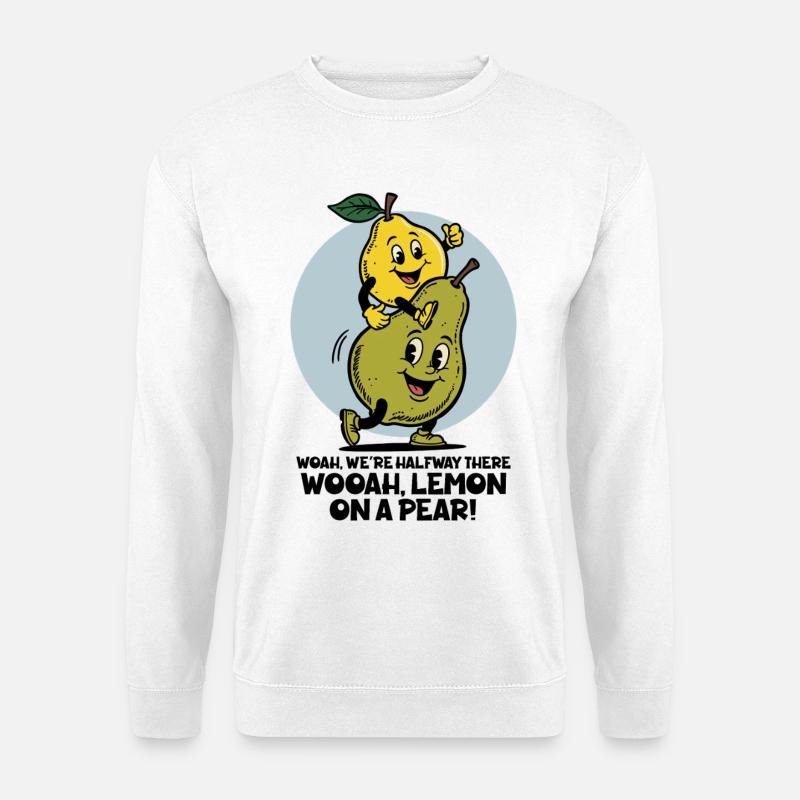 Zitrone auf einer Birne - Unisex Pullover - Weiß
