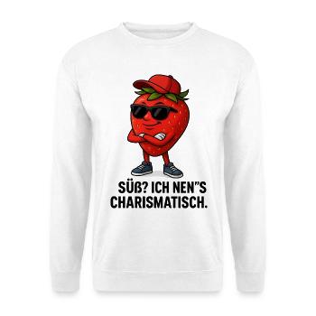 Erdbeere - Süß ich nen's Charismatisch karikatur  - Unisex Pullover - Weiß - Vorne