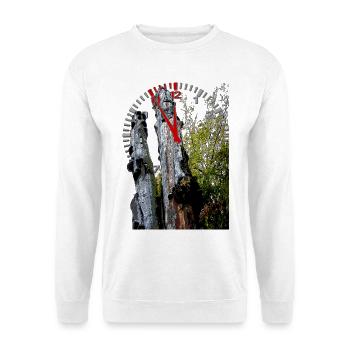 Zeitstempel am Baumstamm 5 vor 12  - Unisex Pullover - Weiß - Vorne