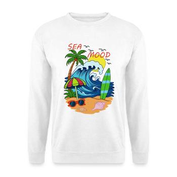 Sea Mood – retro summer beach vibe - Unisex Sweatshirt - white - Front