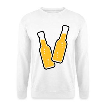 2 Flaschen Stoßen An (Bier / Limonade / POS 2C) - Unisex Pullover - Weiß - Vorne