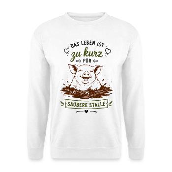 Zu kurz fürs Saubere Ställe - Unisex Pullover - Weiß - Vorne - Alina (178cm) & Michal (187cm)