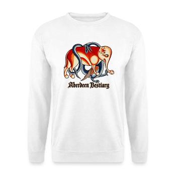 Der Elefant des Aberdeen Bestiary - Unisex Pullover - Weiß - Vorne - Alina (178cm) & Michal (187cm)
