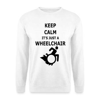 Restez calme ! C’est juste un fauteuil roulant # - Sweat-shirt Unisexe - blanc - Devant