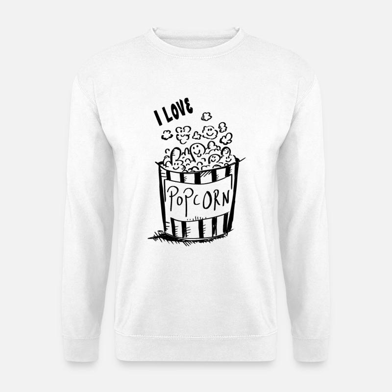 J'adore pop-corn - I love pop-corn - Sweat-shirt Unisexe - blanc