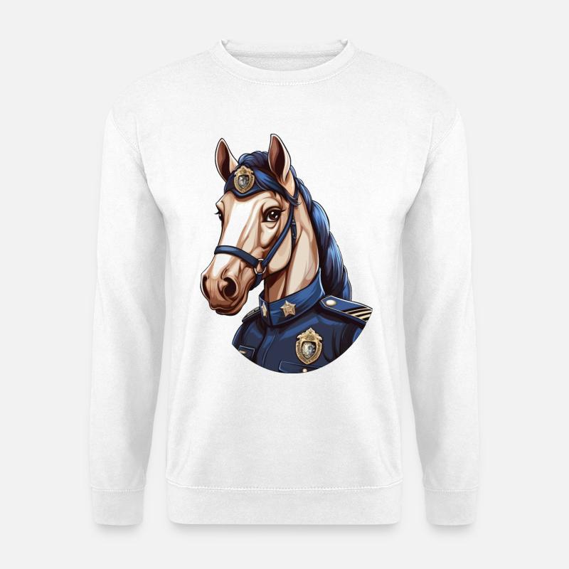 Polizei Pferd - Unisex Pullover - Weiß