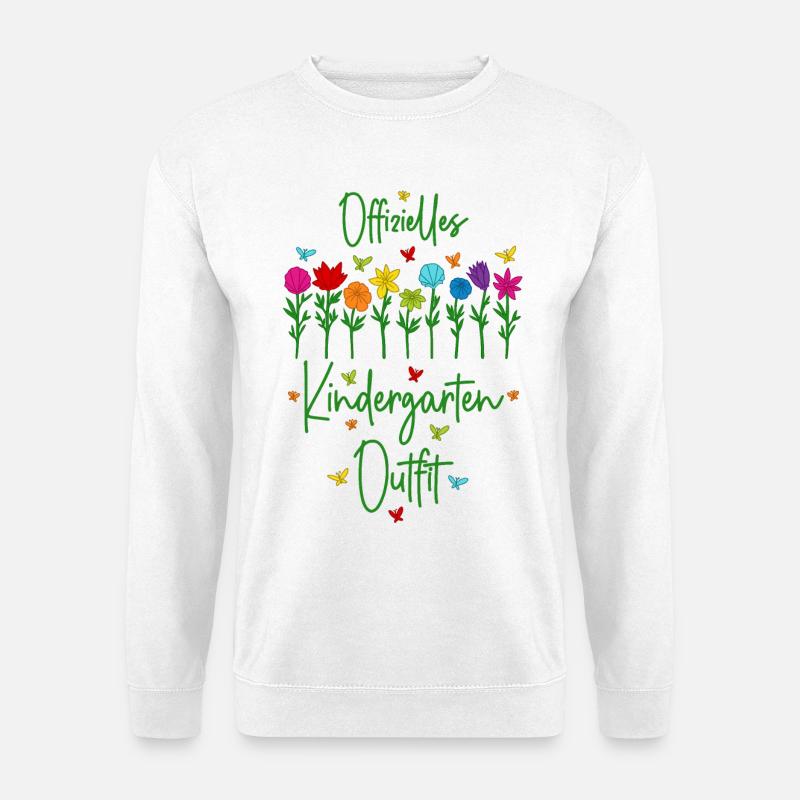 Offizielles Kindergarten Outfit mit bunten Blumen - Unisex Pullover - Weiß