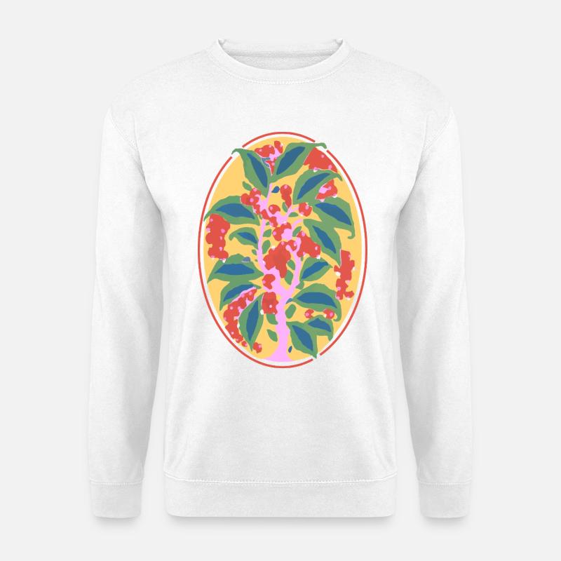 Abstrakte Blumen – Lebendige Naturillustration - Unisex Pullover - Weiß