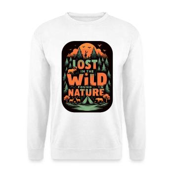 Lost in the Wild Nature Camping - Unisex Pullover - Weiß - Vorne