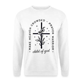 Christliches Mädchen Kind von Gott Himmel Blumenkreuz - Unisex Pullover - Weiß - Vorne