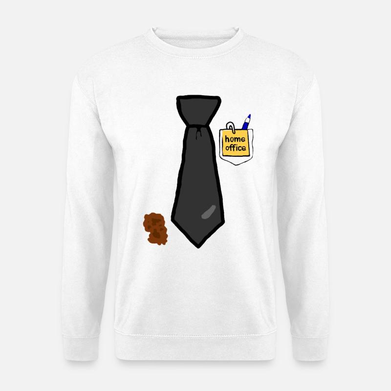 Homeoffice Fun Krawatte  - Unisex Pullover - Weiß