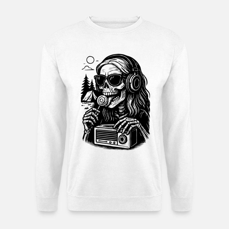 Outdoor Retro Klangnacht - Unisex Pullover - Weiß