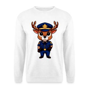 Hirsch Polizei - Unisex Pullover - Weiß - Vorne