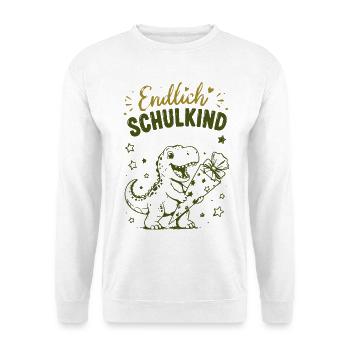 Endlich Schulkind Dino Stift - Unisex Pullover - Weiß - Vorne