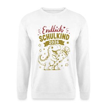 Endlich Schulkind 2026 Dino - Unisex Pullover - Weiß - Vorne