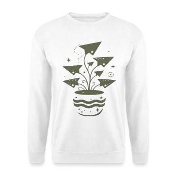 Magische Wachstumspflanze Explosiv - Unisex Pullover - Weiß - Vorne - Alina (178cm) & Michal (187cm)