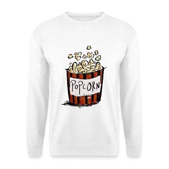 Grand Popcorn Naschtüte - bonbons - sucre - Sweat-shirt Unisexe - blanc - Devant